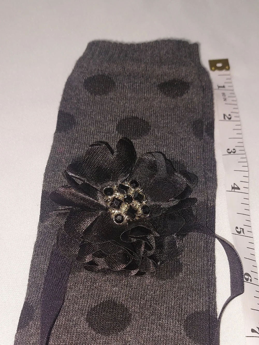 Black Floral Headband & Polka Dot Leg Warmer Set Children